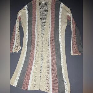 POL Cream Lace Knit Top Size Large